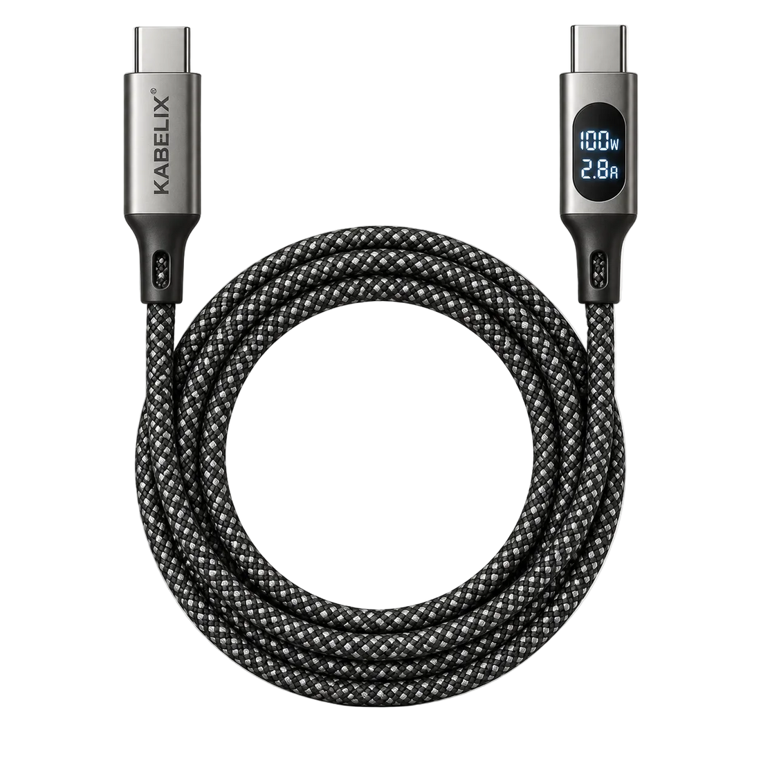USB-C till USB-C-kabel 240W med display från KABELIX