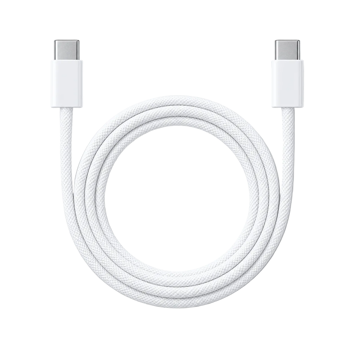 Klassisk Flätad Laddkabel USB-C Vit