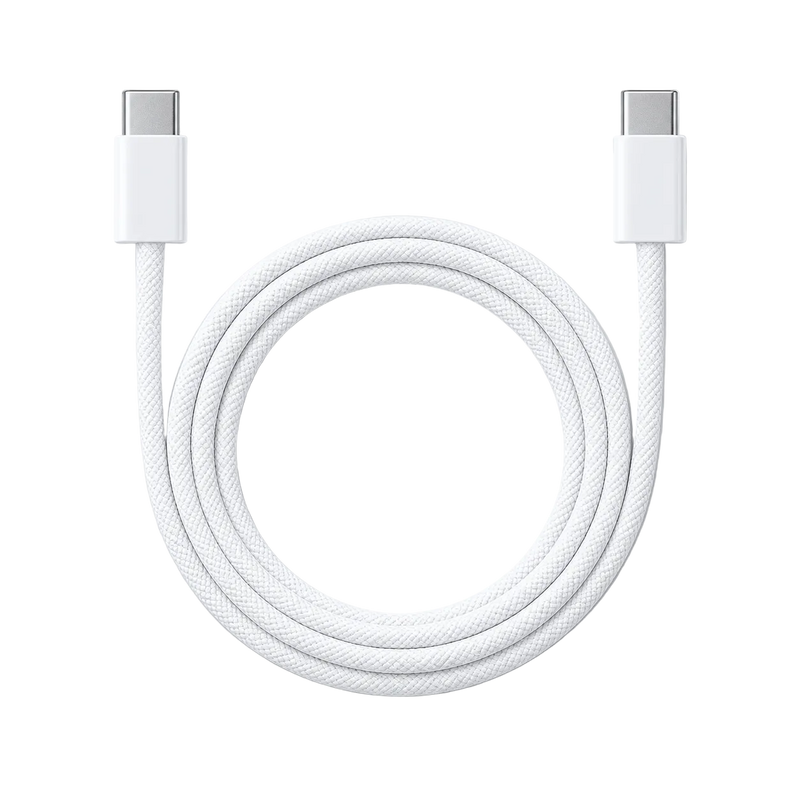 KABELIX® Flätad USB-C-kabel – vit