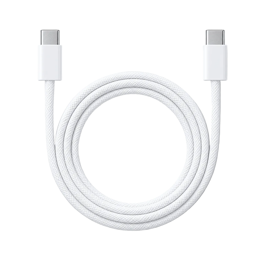 Klassisk Flätad Laddkabel USB-C Vit