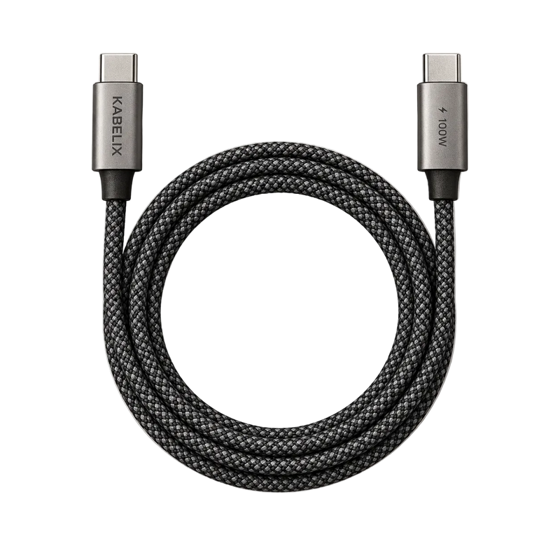 KABELIX® USB-C till USB-C-kabel 100W – 1,2 m flätad
