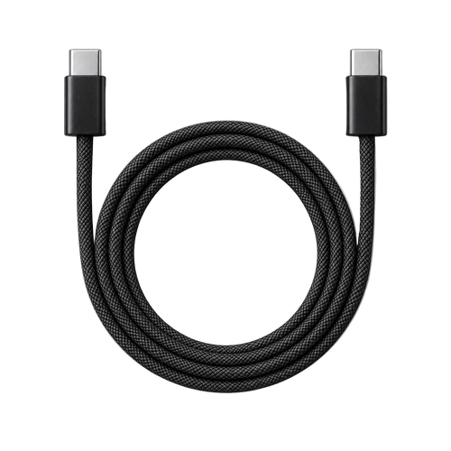 Klassisk Flätad Laddkabel USB-C Svart