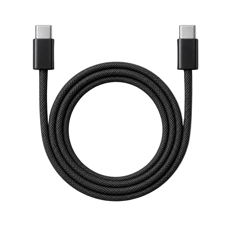 KABELIX® Flätad USB-C-kabel – svart