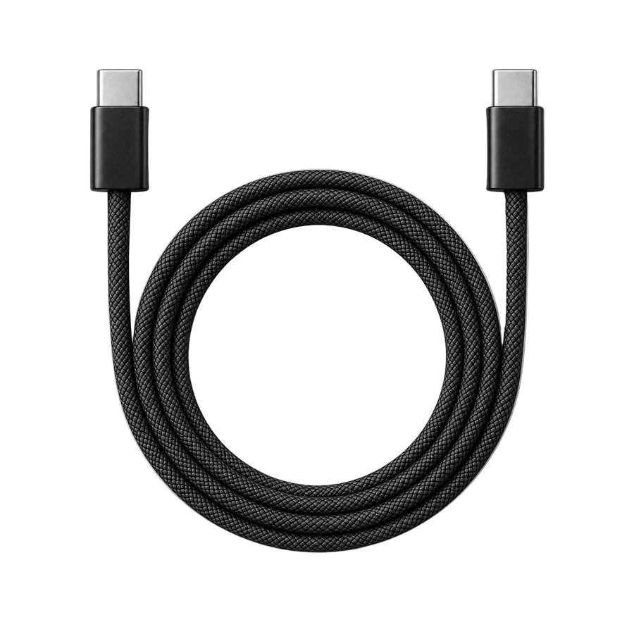 KABELIX® Flätad USB-C-kabel – svart