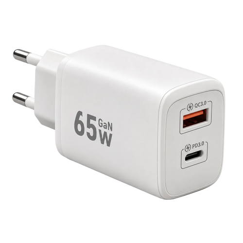 KABELIX 65W GaN snabbladdare med USB-C och USB-A